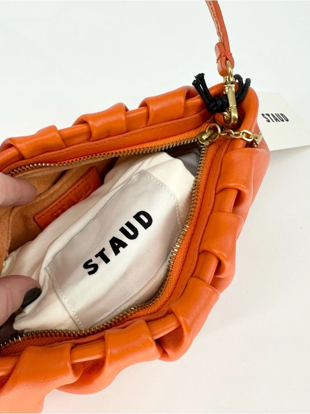 STAUD Bean Convertible Shoulder Bag in Orange Nectarine - Picture 9 of 16